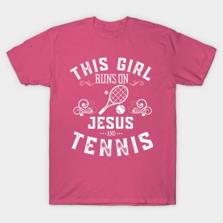 This Girl Runs On Jesus And Tennis T-Shirt